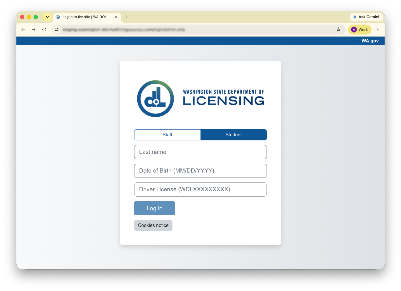 driver identity verification screen