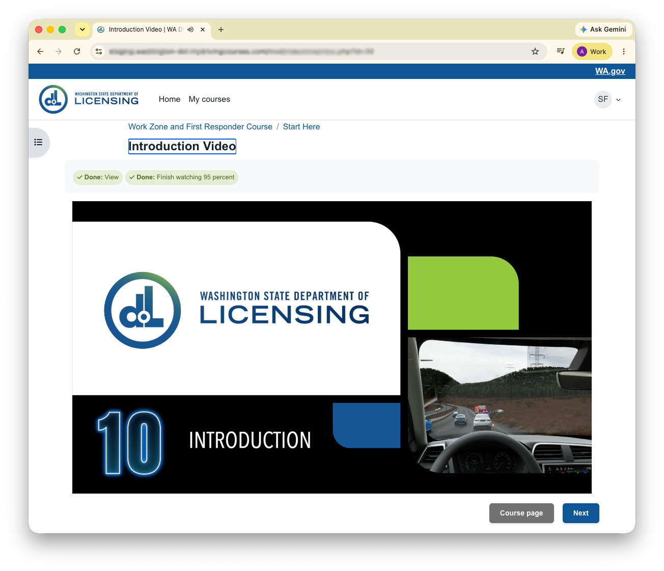 course module stopping point